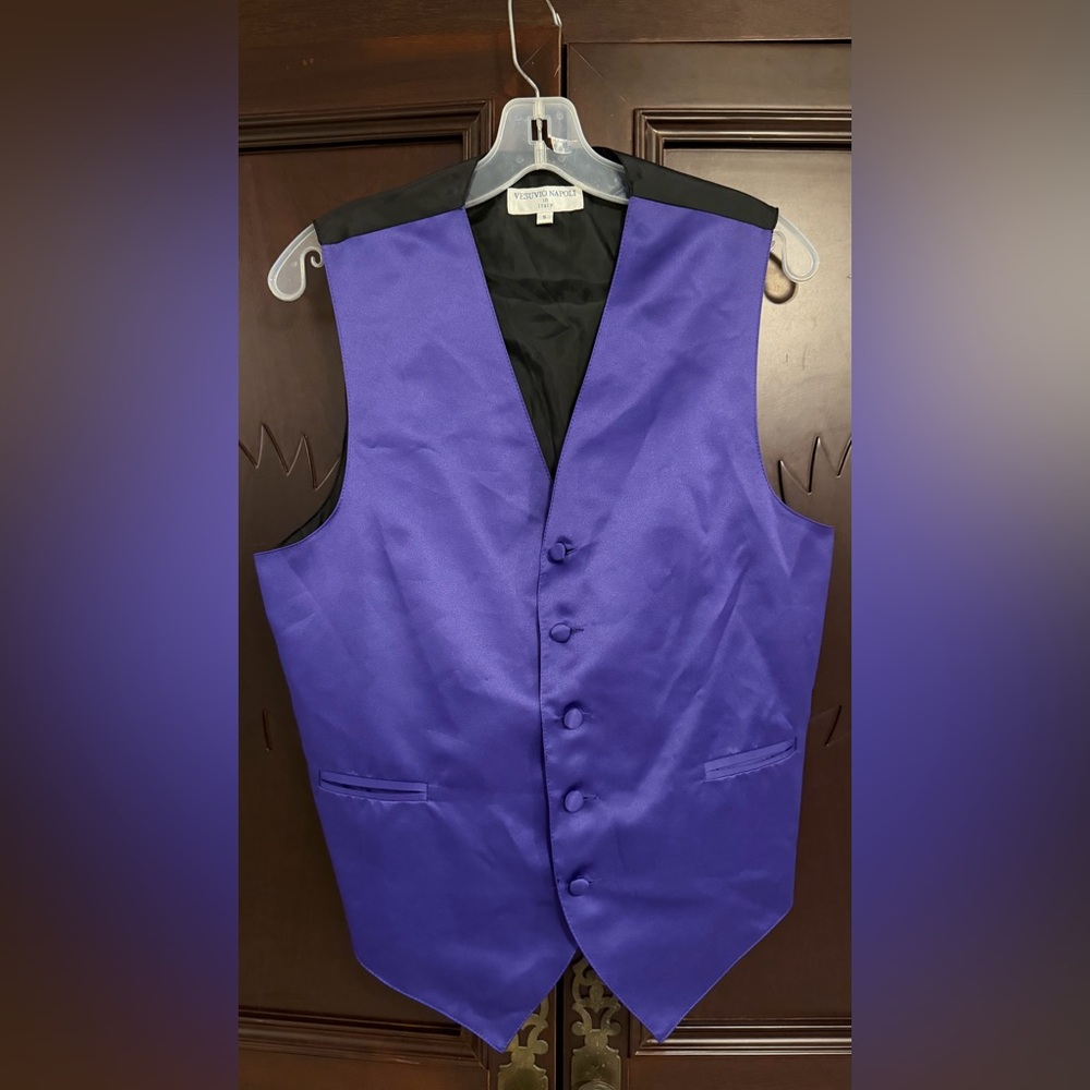 VESTUVIO NAPOLI Men's Purple Formak Suit Vest Made in Italy Size S